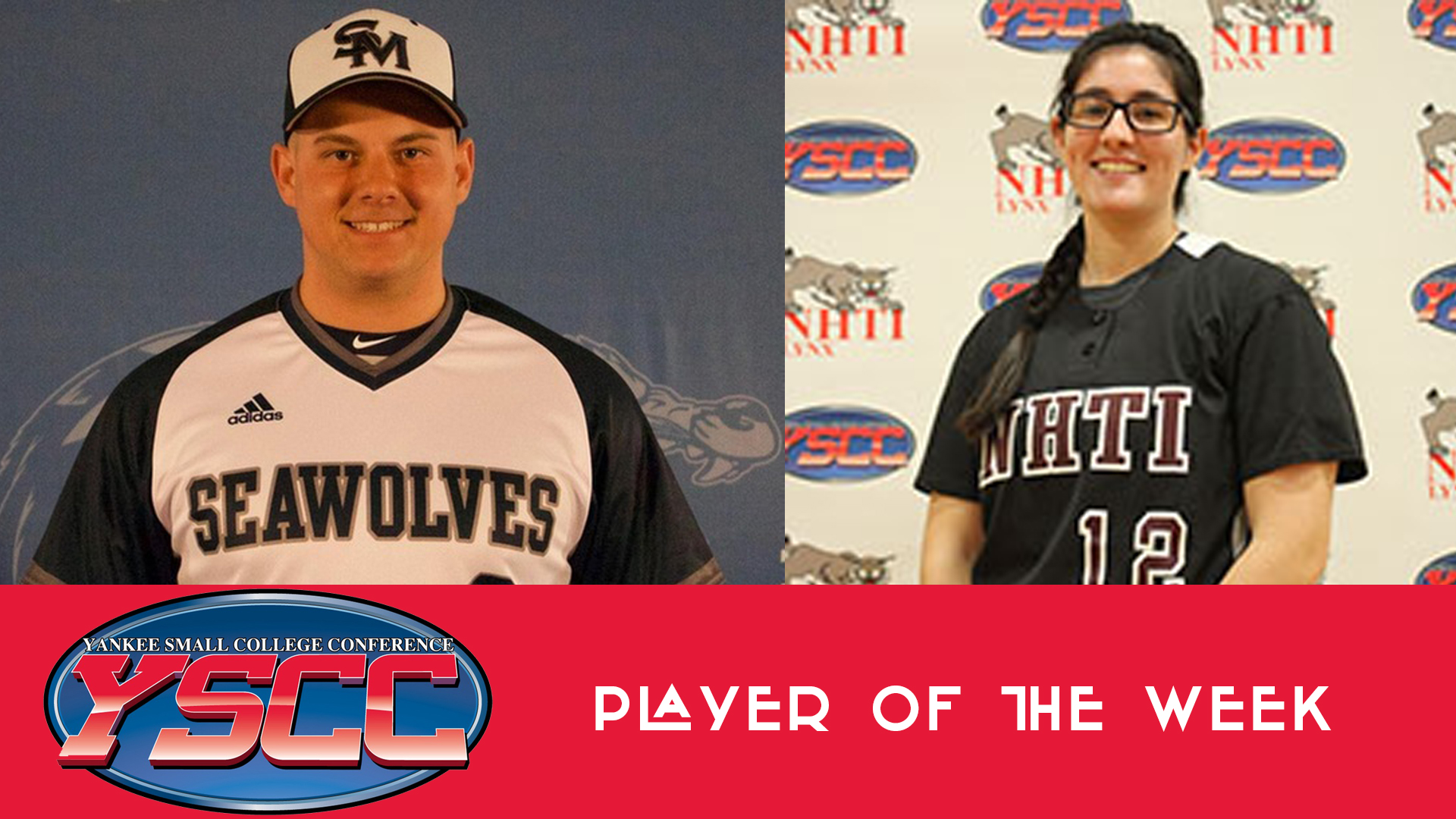 SMCC's Sean Adams wins USCAA POTW. NHTIs Winship takes home YSCC Softball POTW